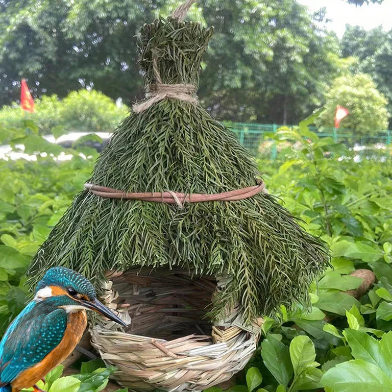 Hand-Woven Hummingbird House Window Hideaway Garden Decor Decorative Birdhouse Qme