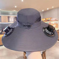 Solar Fan Bucket Hat UPF 50+ Quick Dry Outdoor Sun Hat Solar Fan Sun Hat Qst A1
