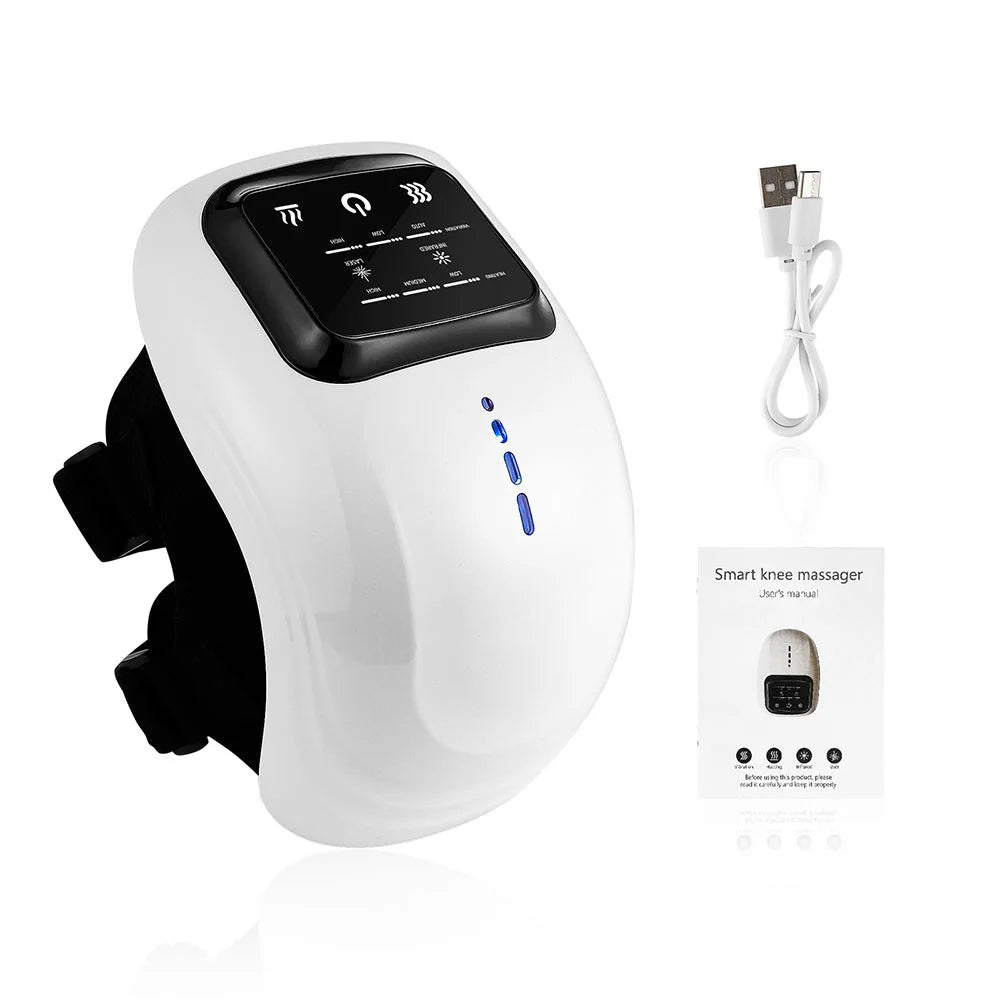 foreverlily Smart Knee Massager – Vibration & Air Pressure Electric Knee Massager Qst Black