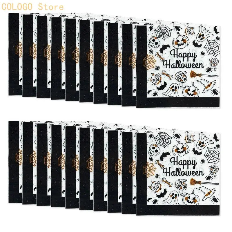 Halloween Paper Napkins Disposable Party Tableware – 20 Pack Disposable Party Napkins Qme 20pcs China Mainland
