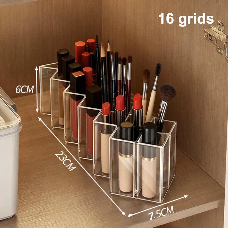 Clear Lipstick Organizer – 10/16 Grid Makeup Storage Stand Makeup Organizer Qst B