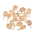 Natural House Pattern Wooden Flowerpot Insert Ornaments 3x5cm Wooden Flowerpot Ornament Qme Default Title