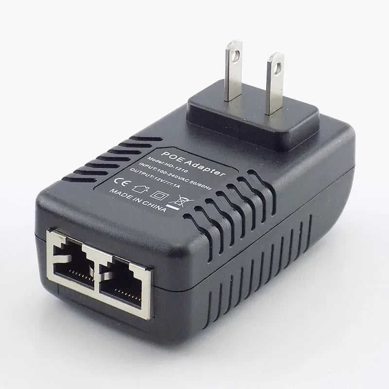 ESCAM 12V 1A PoE Injector Wall Plug Power Supply Adapter PoE Power Injector Qme
