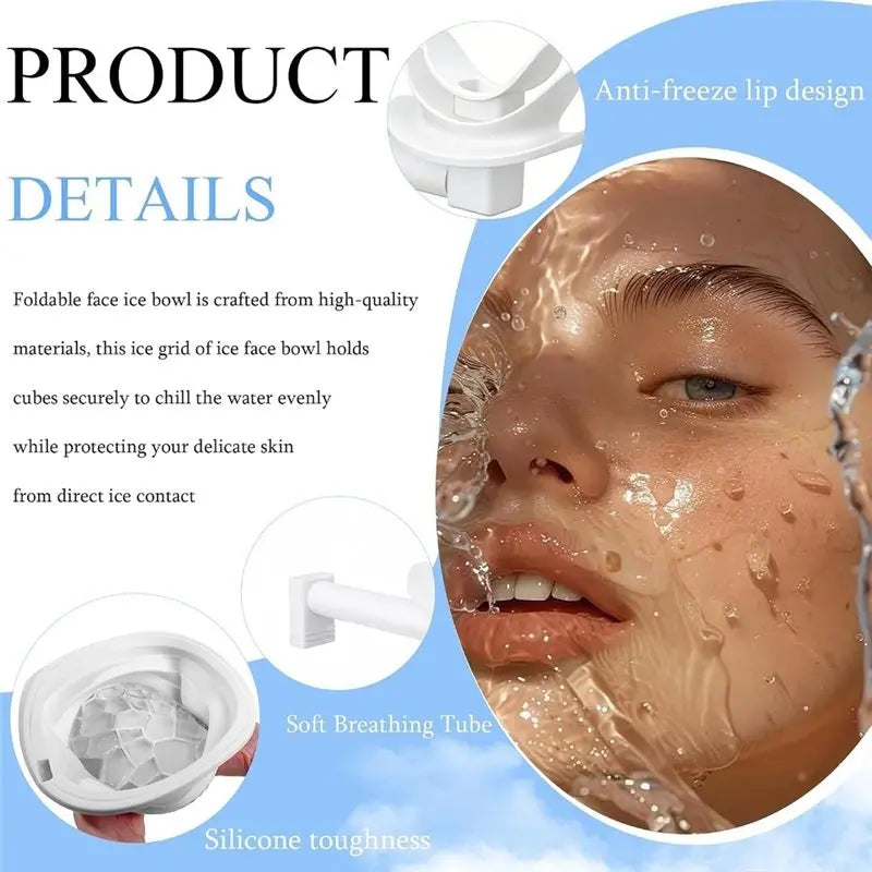 Collapsible Silicone Facial Ice Bath Bowl – Cold Plunge Face Facial Ice Bath Bowl Qst White