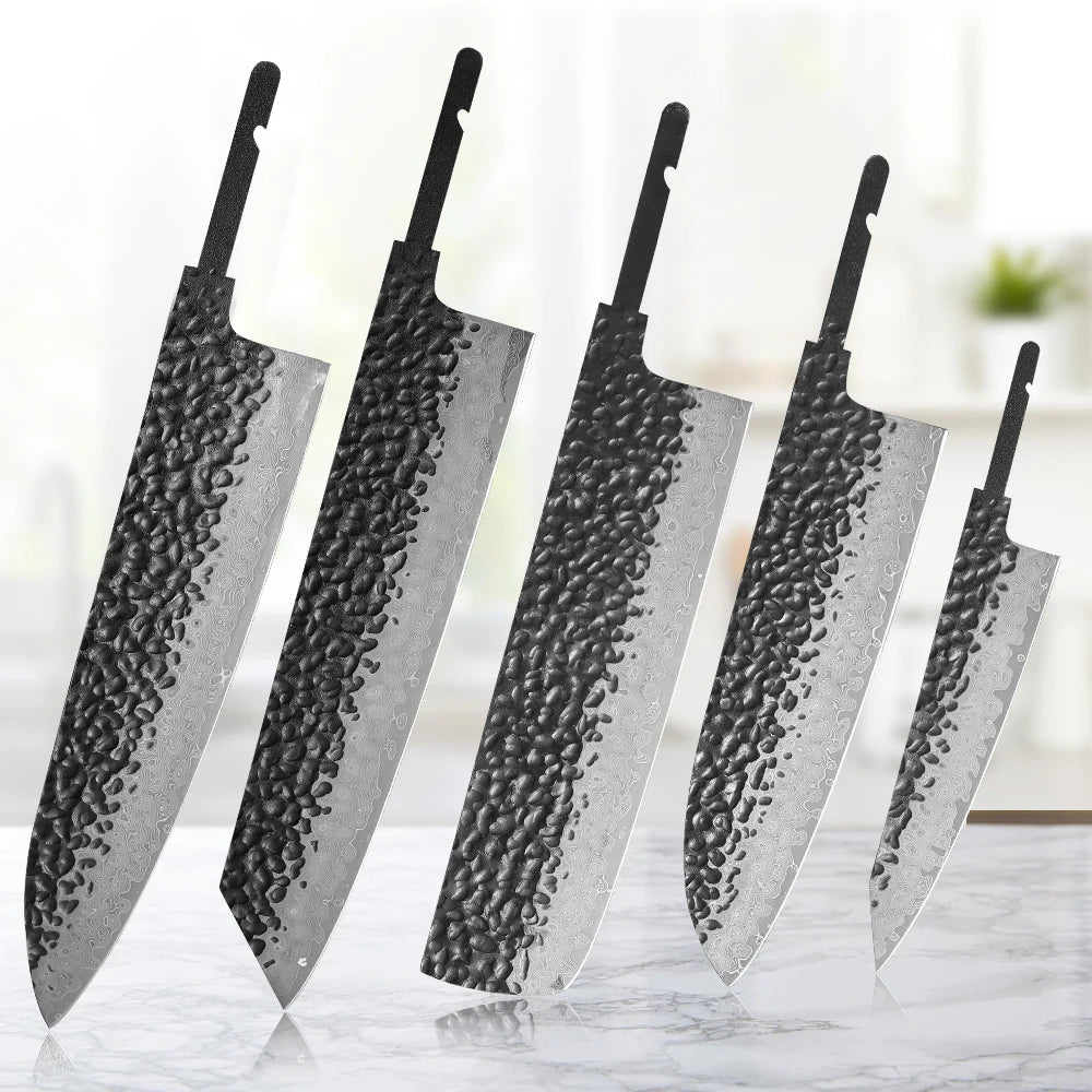 TURWHO Damascus VG10 Blank Blade DIY Chef Knife Set Knife Blank Set Qst