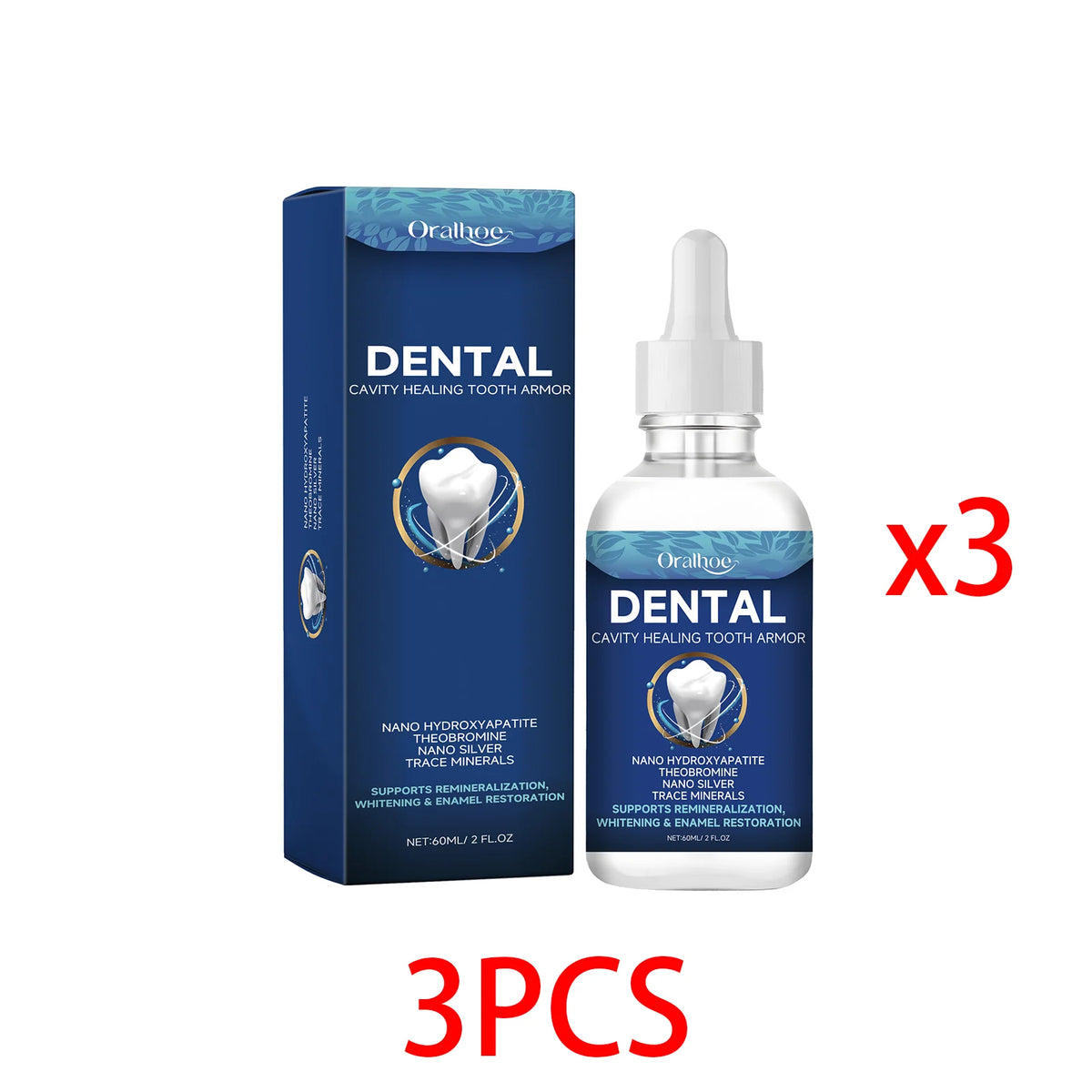 Teeth Brightening Oral Serum – Deep Clean & Gum Care 60ml Oral Care Serum Qst 3PCS