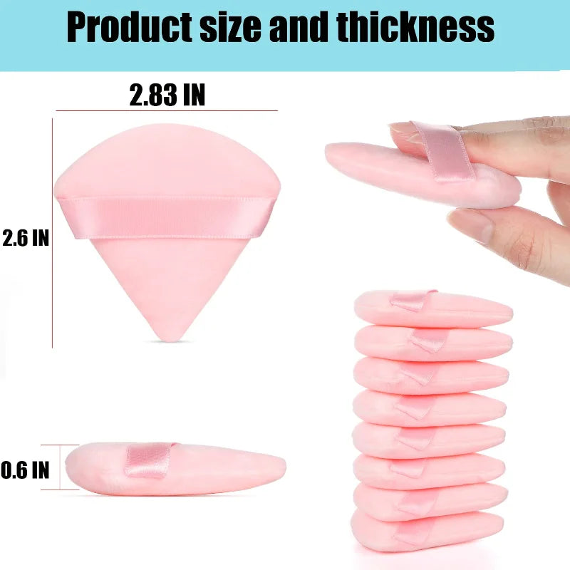 Triangle Cotton Powder Puff – Dry & Wet Makeup Setting Sponge Powder Puff Sponge Qme