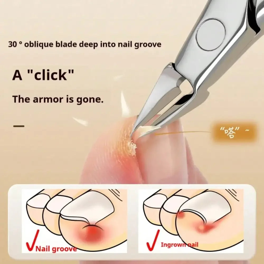 Professional Nail Clippers & Cuticle Trimmer | Stainless Steel Nail Clipper Set Qme