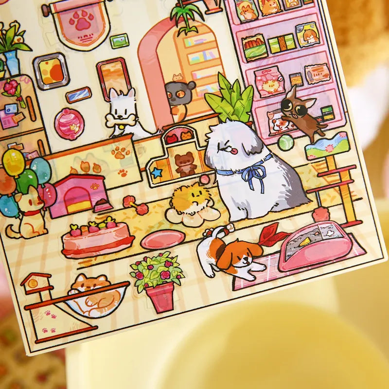 Cute Pets 3D Landscape Stickers – DIY Craft & Scrapbook Decor DIY Craft Stickers Qme