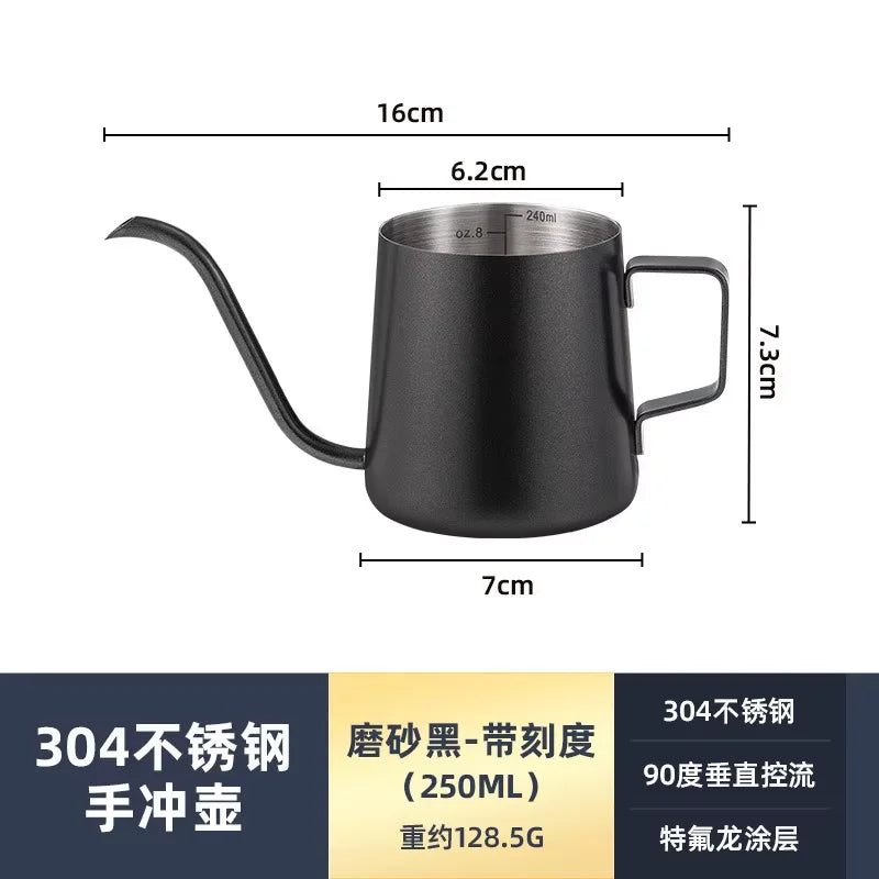 Gooseneck Pour Over Coffee Kettle 600ml – 304 Stainless Steel Gooseneck Pour Kettle Qst 250ml black