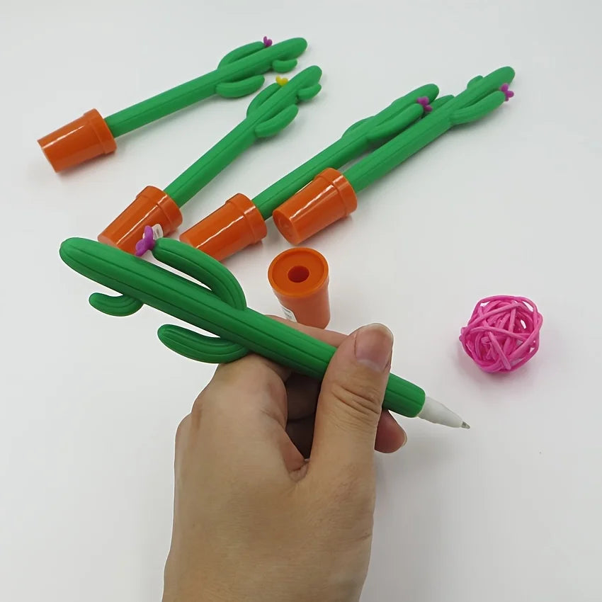 Cactus Shaped Gel Pen 0.5mm Blue Ink – Fun Desk Accessory Novelty Gel Pen Qme