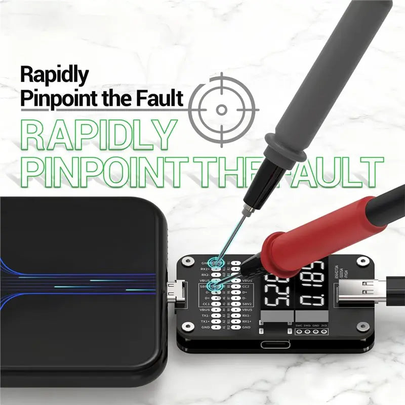USB Type-C Fault Detection & Diagnostic Tool – A02F Tester USB Diagnostic Tester Qme