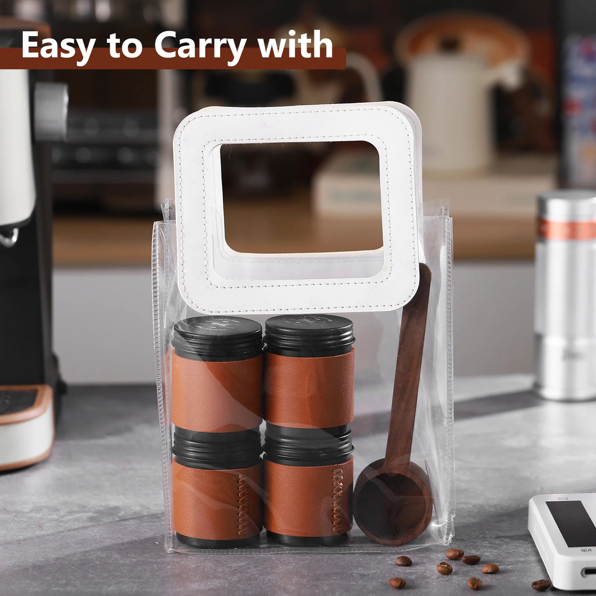 Bincoo 80ML Mini Airtight Coffee Canisters 2-Pack | Portable Coffee Storage Canister Qst