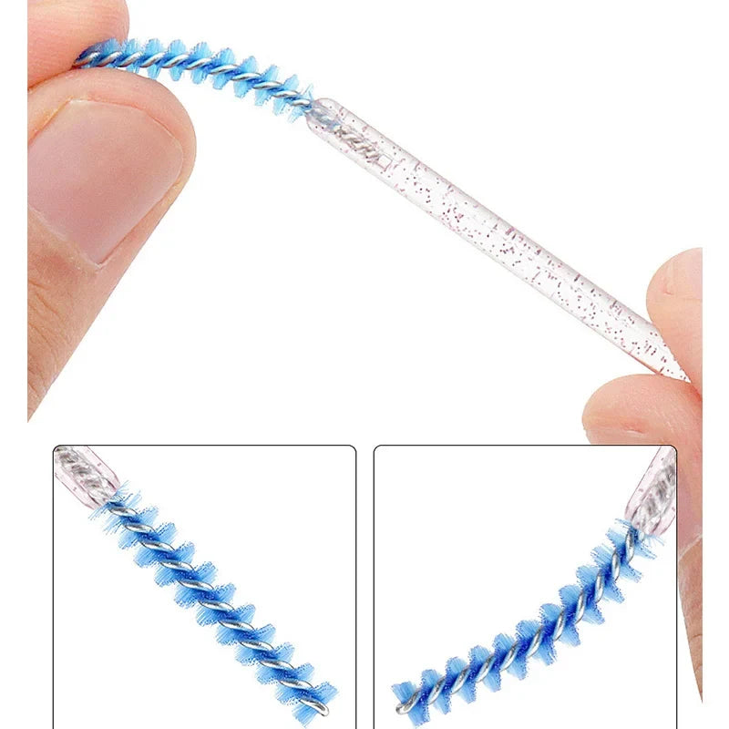 Disposable Spiral Eyelash Brush Crystal Rod Mascara Wand 50 Pcs Mascara Wand Applicator Qme