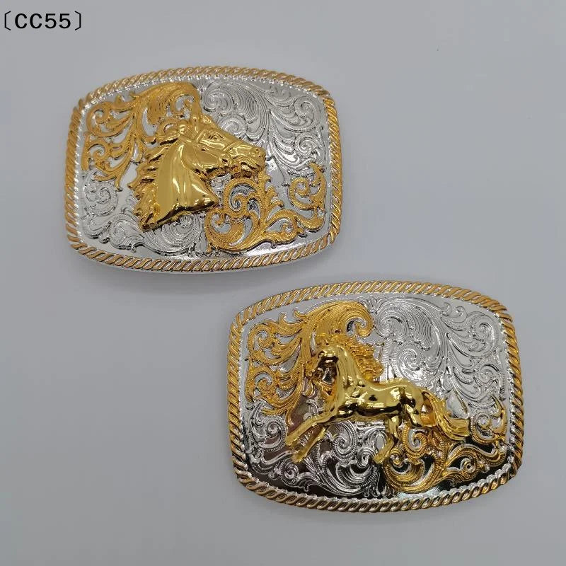 Western Cowboy Zinc Alloy Belt Buckle – Retro Floral Unisex Belt Buckle Qst