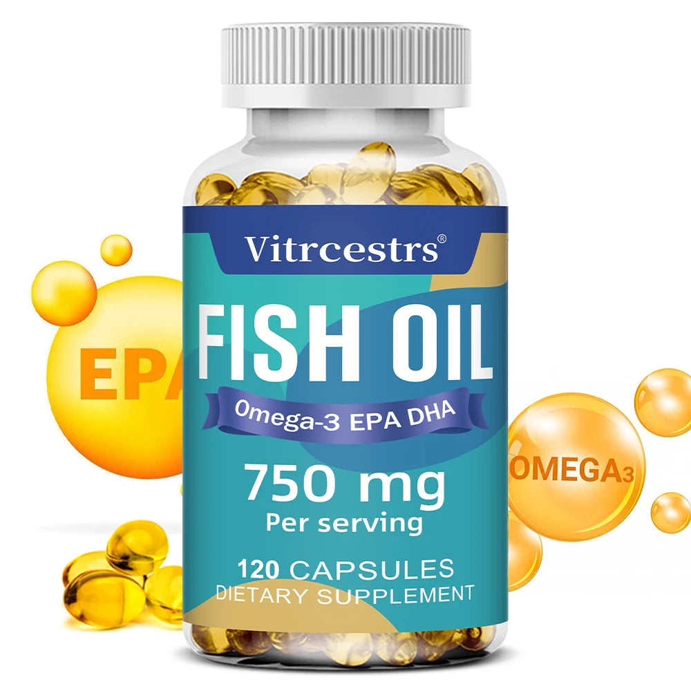 Kenofor Fish Oil Omega-3 750mg – Non-GMO Dietary Supplement Omega-3 Supplement Qst