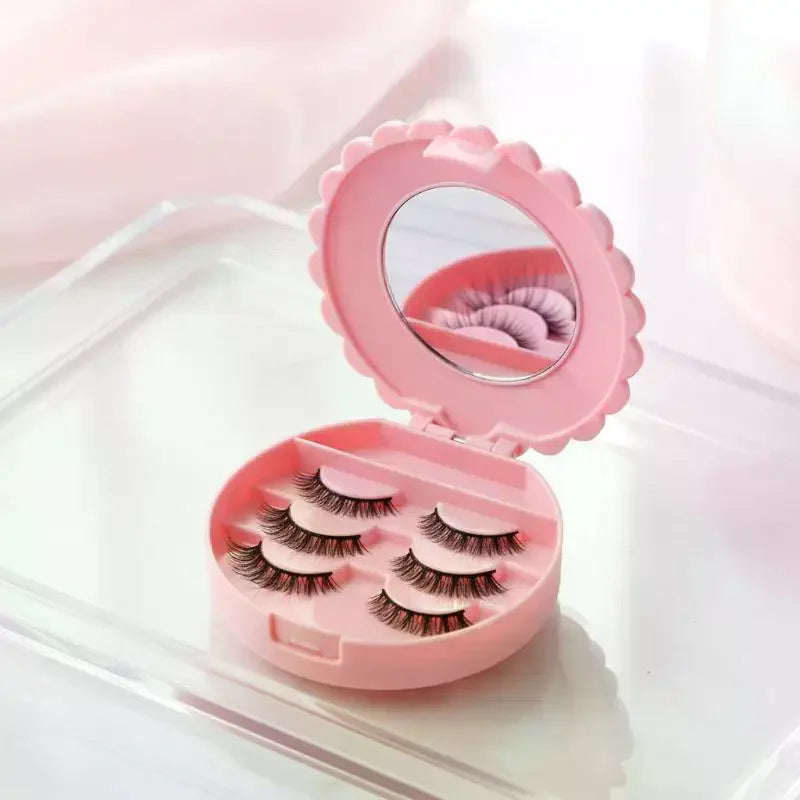 False Eyelash Storage Box with Mirror | Portable Lash Organizer Lash Storage Organizer Qme