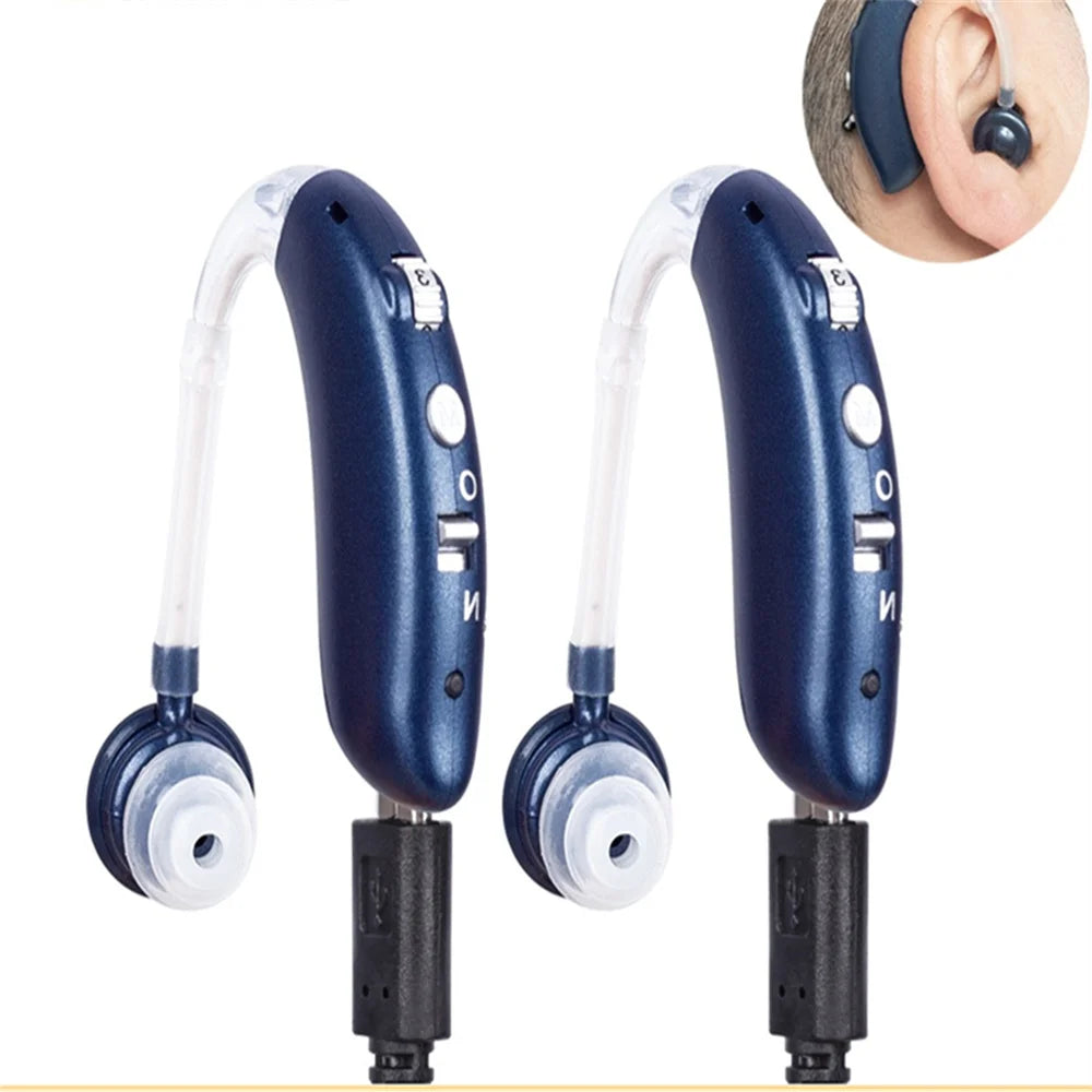 XceeFit BTE Rechargeable Sound Amplifier – 80Hr Battery Sound Amplifier Qst
