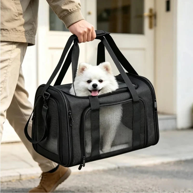 Foldable Breathable Oxford Pet Carrier Bag | Dog & Cat Travel Pet Carrier Bag Qme