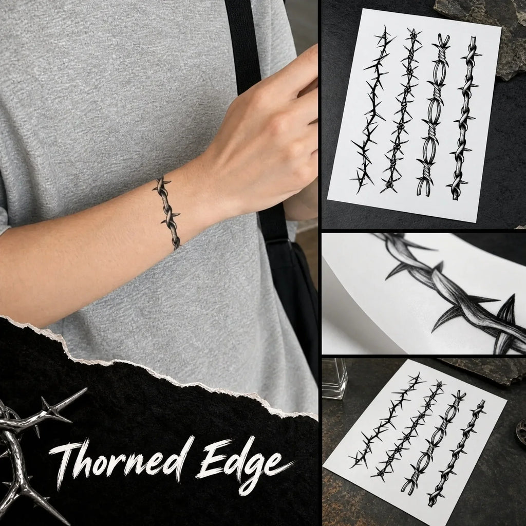 Thorn Armband Temporary Tattoo – Waterproof & Long-Lasting Temporary Tattoo Qme