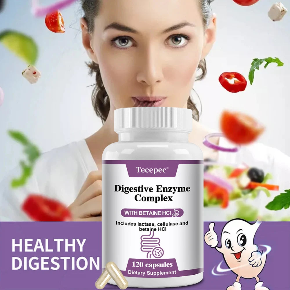 Tecepec Digestive Enzyme Capsules – 120 Count | Gut Support Digestive Supplement Qst