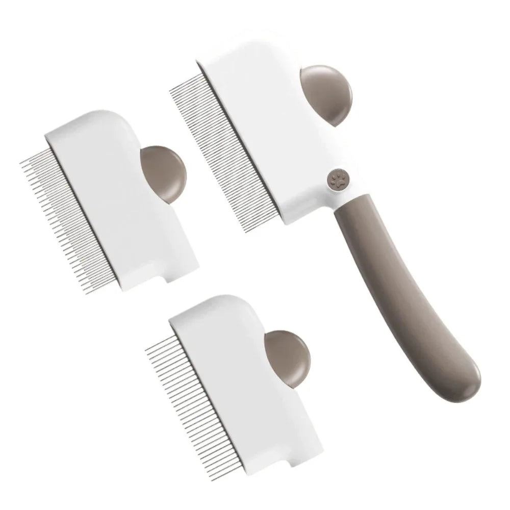 Interchangeable Pet Comb for Cats & Dogs – Fine, Wide & Long Teeth Pet Grooming Comb Qme 3Pcs