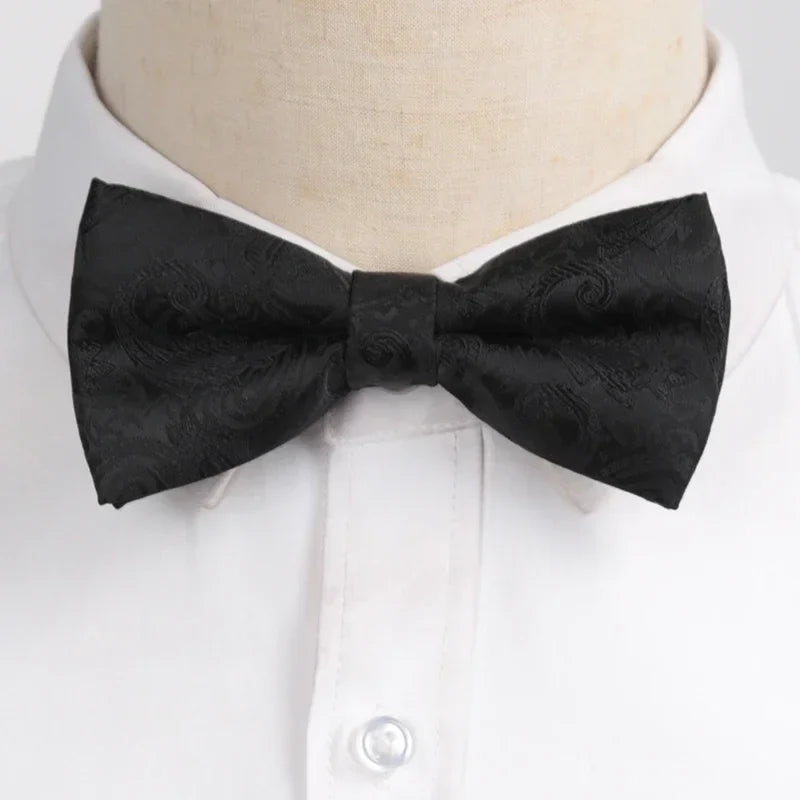 Men's Polyester Bow Tie – Woven Dot & Check | 35 Colors Men's Bow Tie Qme