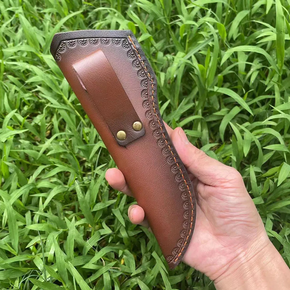 22cm Embossed Leather Knife Scabbard – Hunting & Camping Sheath Leather Knife Sheath Qst