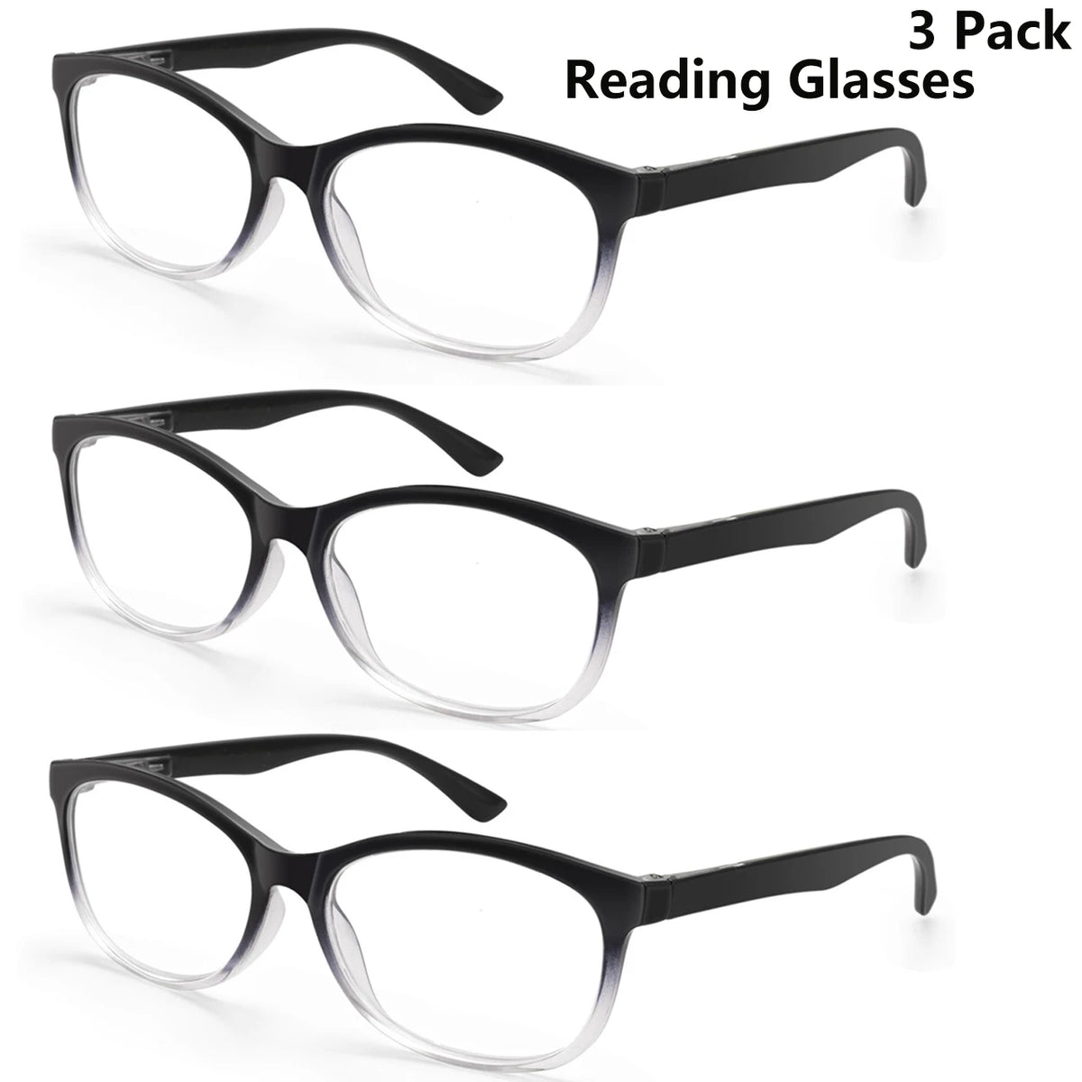 VOPHA 3-Pack Progressive Multifocal Reading Glasses Ultralight Reading Glasses Qst 3Pcs