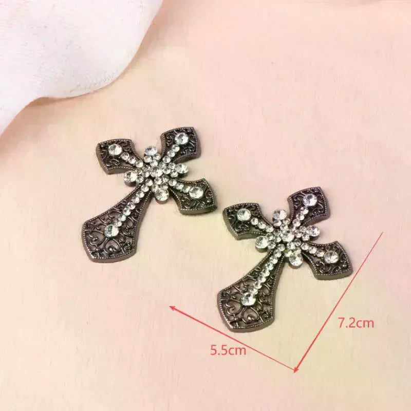 Vintage Cross Crystal Flatback Rhinestone DIY Craft Embellishment Rhinestone Embellishment Qme