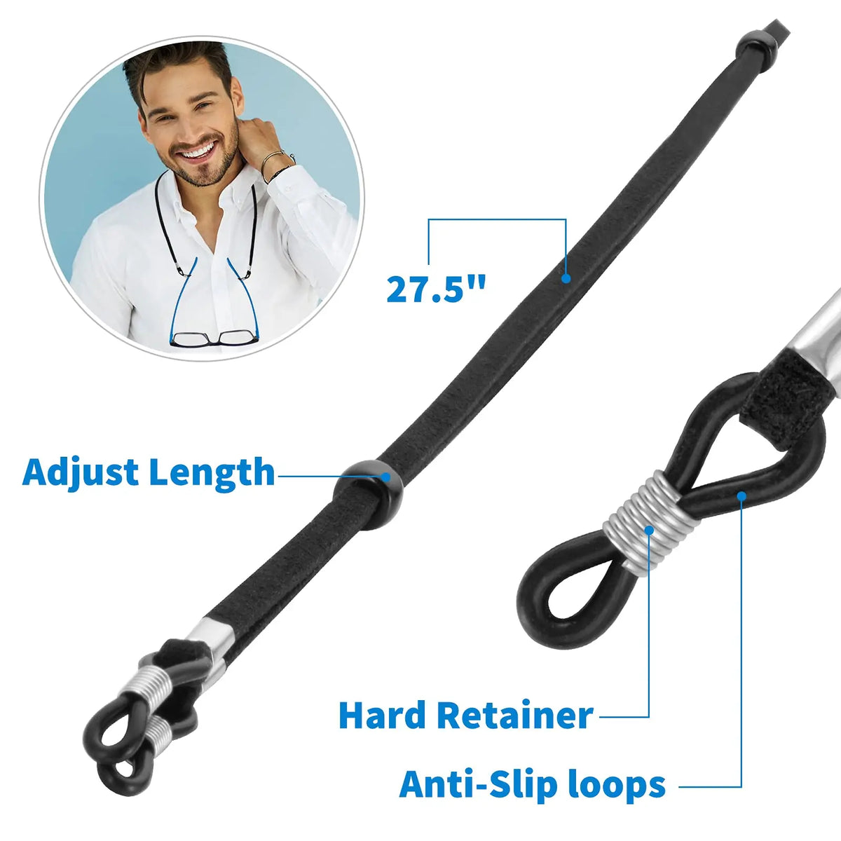 VOPHA Adjustable Eyeglass Strap & Sunglasses Lanyard PS03 Eyewear Accessory Qst
