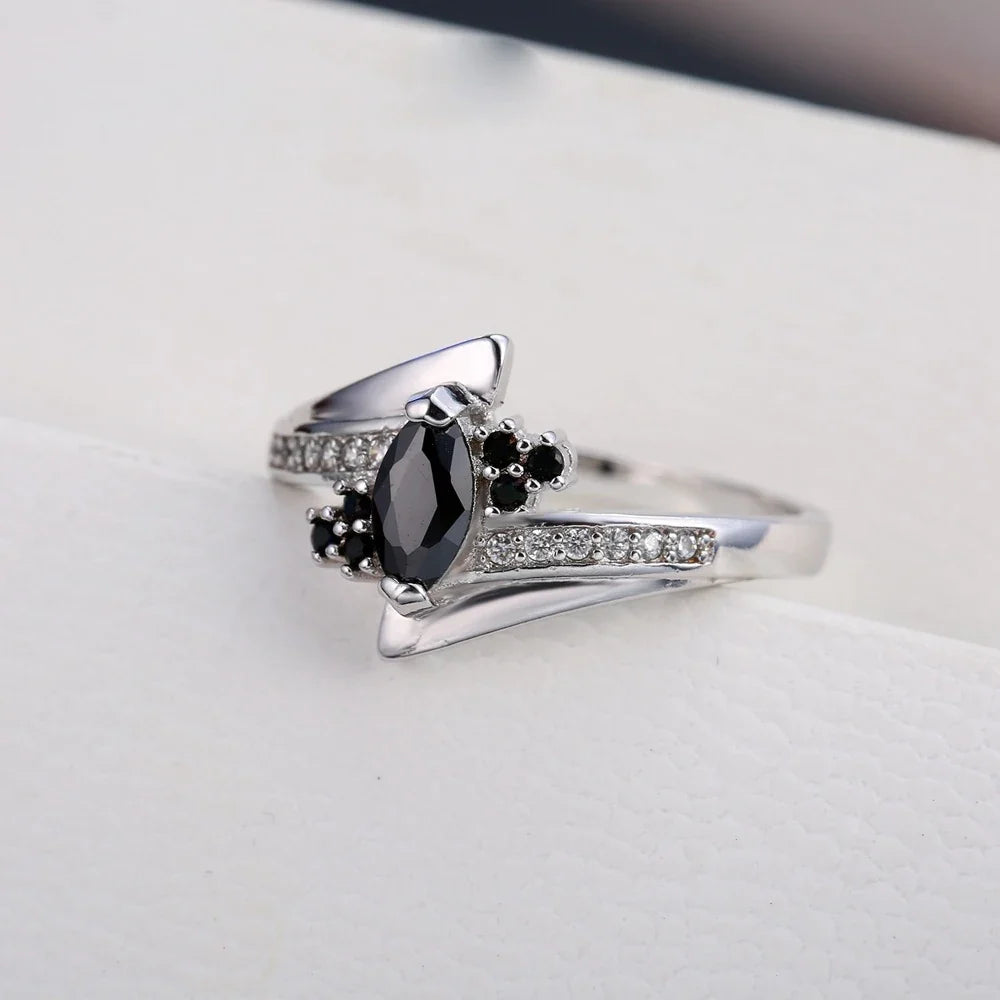925 Sterling Silver Ring | Austrian Crystal Prong Setting Crystal Silver Ring Qme