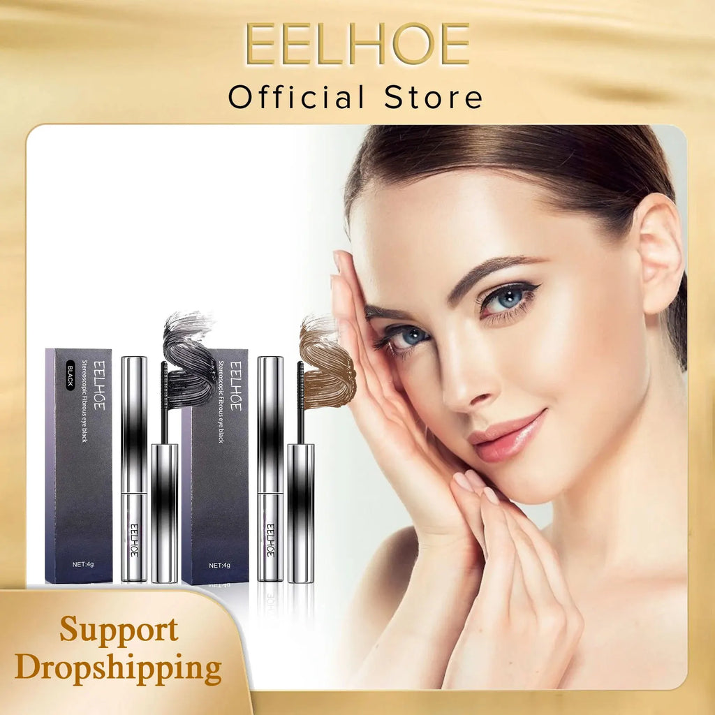 EELHOE 4D Fiber Mascara – Lengthening Waterproof Lash Wand Fiber Lash Mascara Qst