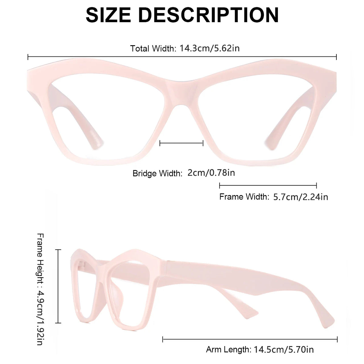 2-Pack VOPHA Cat-Eye Reading Glasses +1.0–+3.0 Blue Light Filter Reading Glasses Qst