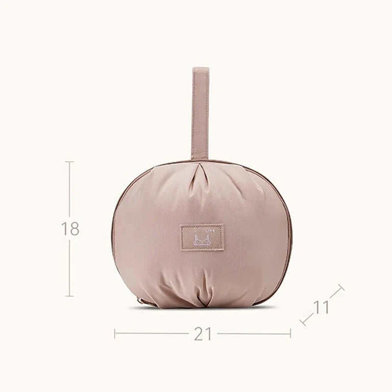 Travel Underwear & Bra Organizer Bag – Portable Polyester Pouch Travel Organizer Bag Qme Pink