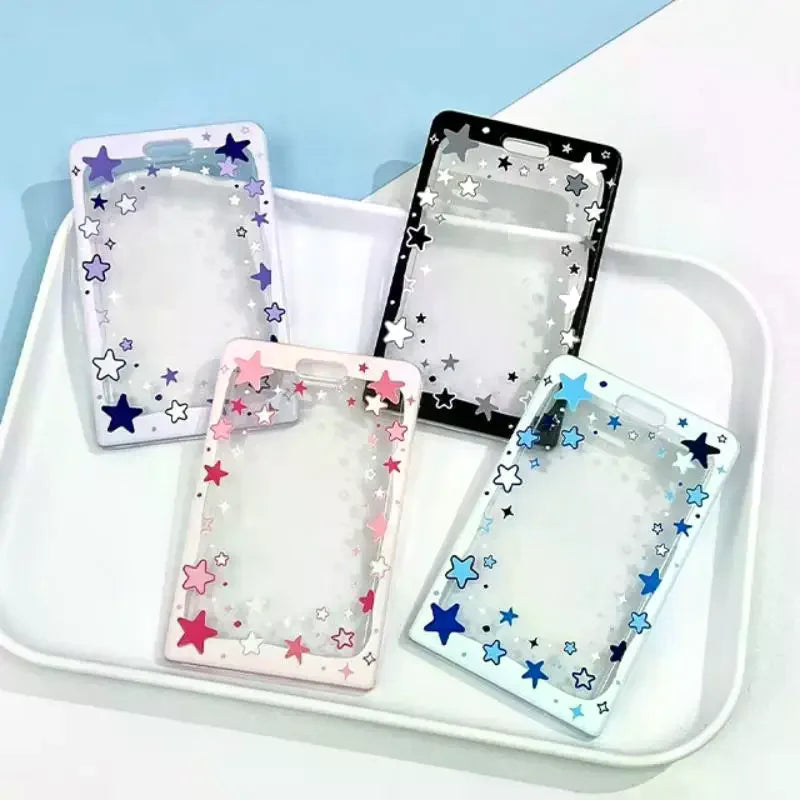 Star Sliding Cover Transparent Card Holder | Kpop Photocard Card Holder Qme