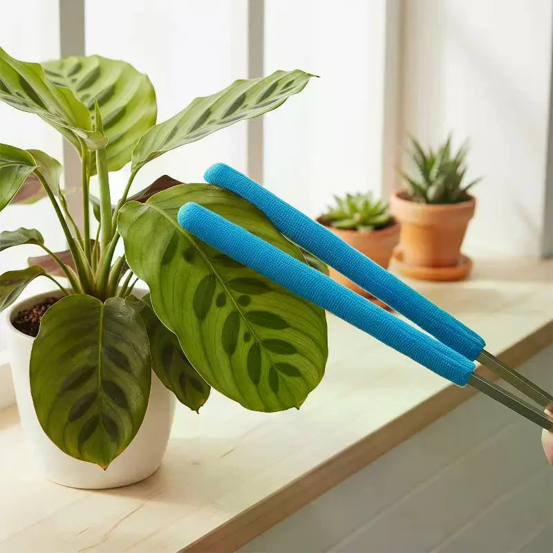 Leaf Cleaning Tongs – Bamboo Handle Plant Brush Plant Cleaning Brush Qme
