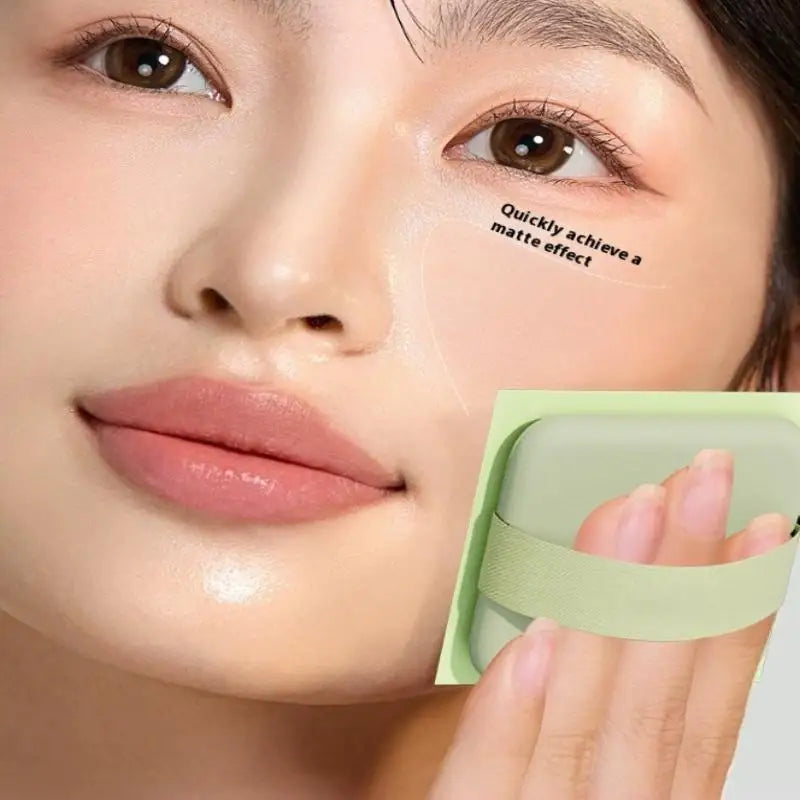 100-Sheet Oil-Absorbing Papers with Mirror Case & Puff Facial Blotting Papers Qme