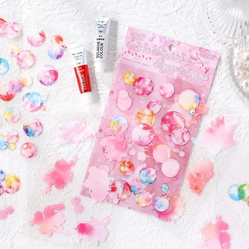 Kawaii Bubble Stickers – Scrapbooking & Junk Journal Supplies Decorative Craft Stickers Qme
