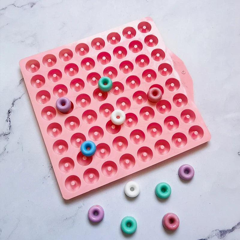 64-Cavity Mini Donut Silicone Mold – Chocolate, Candy & Jelly Silicone Candy Mold Qme