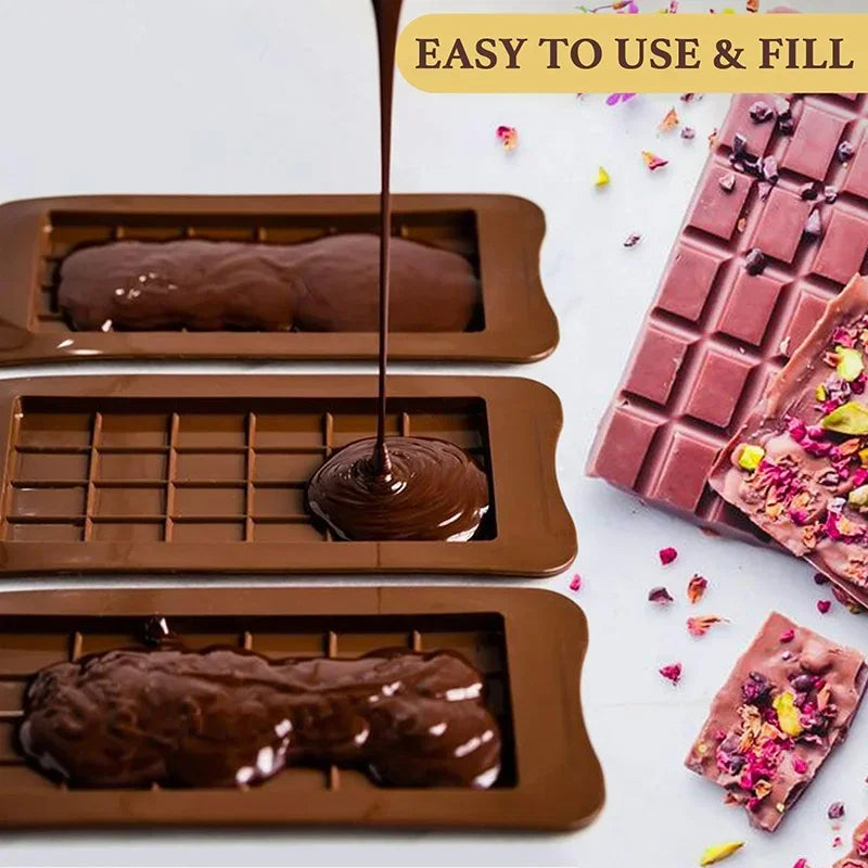 Silicone Chocolate Bar Mold – BPA-Free Fondant & Candy Mould Silicone Candy Mold Qme