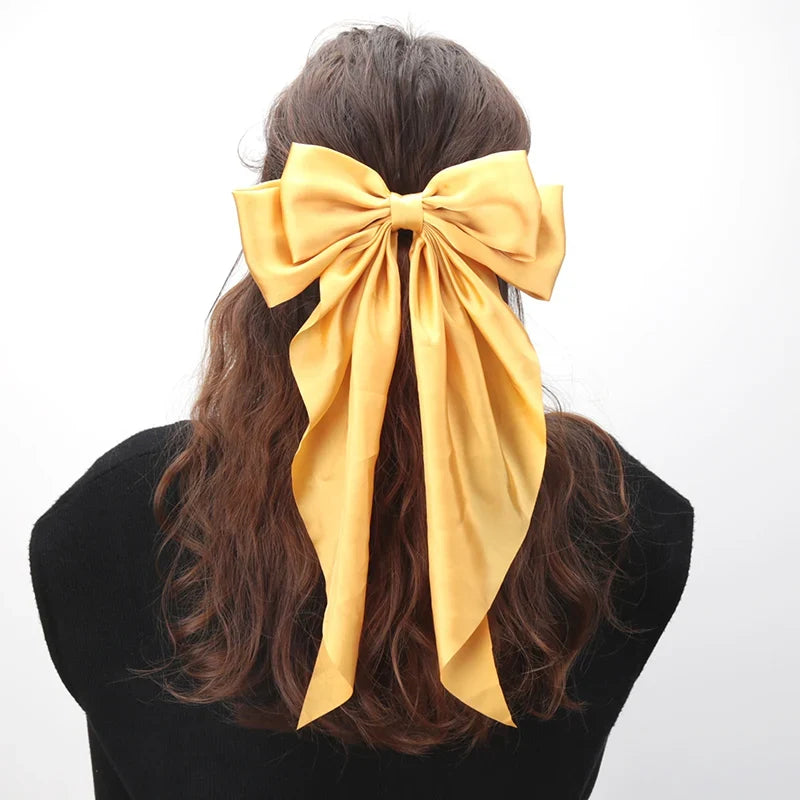Elegant Satin Bow Hair Clip for Women – 5 Colors Bow Hair Clip Qme Gold