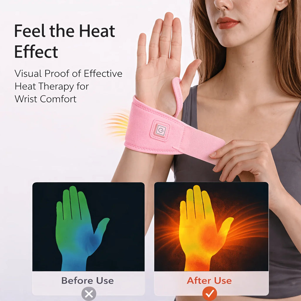 USB Heated Wrist Brace – 3-Level Thermal Compression Support Heated Wrist Brace Qst