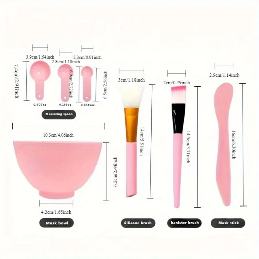 DIY Face Mask Mixing Tool Set – Spatula, Bowl & Spoons Skincare Mixing Tool Set Qme