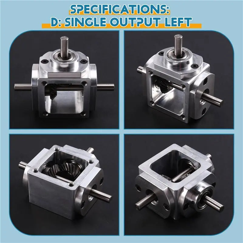 A02F-2X 90° Right Angle Bevel Gearbox – Aluminum, Single Shaft Right Angle Gearbox Qme