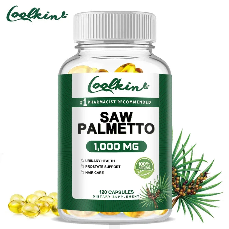 Coolkin Saw Palmetto 1000mg Capsules – Hair & Prostate Support Herbal Supplement Qst