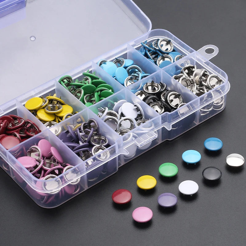 50-Set Metal Snap Buttons with Plier Tool – DIY Sewing Kit Snap Button Sewing Kit Qst