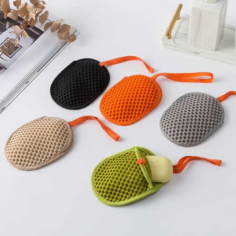2-in-1 Bath Loofah Glove | Double-Sided Exfoliating Scrub Mitt Bath Exfoliating Glove Qme