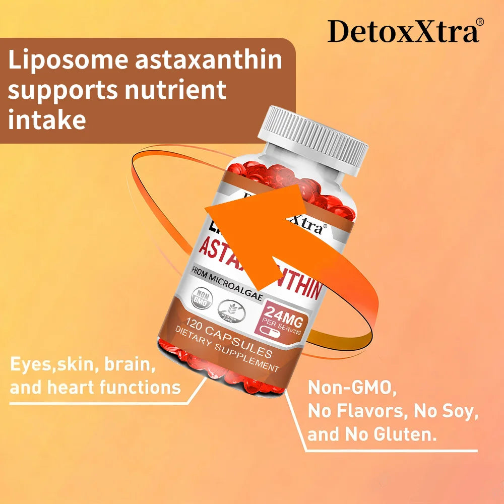Liposomal Astaxanthin 24mg – High Absorption Antioxidant Capsules Antioxidant Supplement Qst