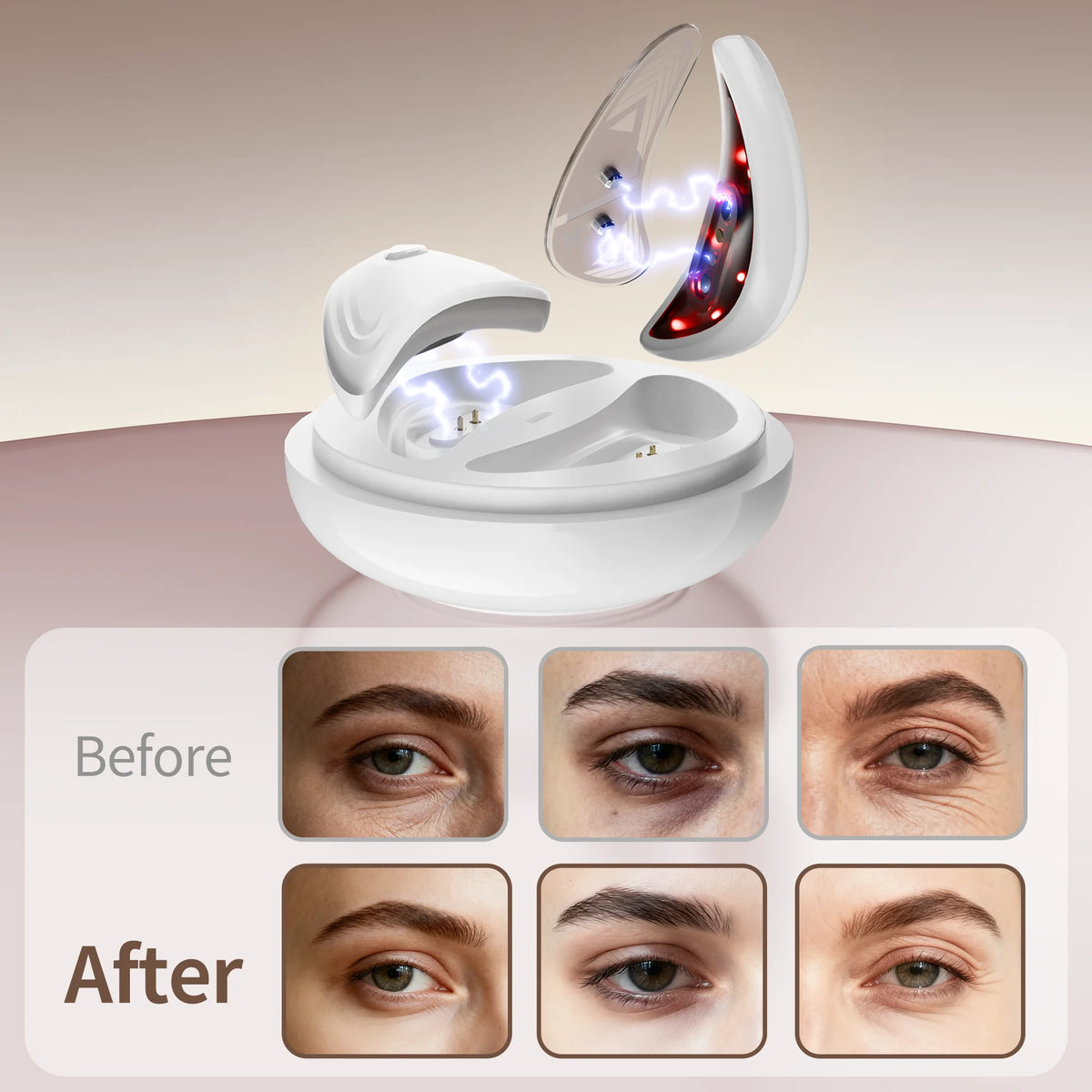 VIMYSHOW Red Light Under Eye Massager – Microcurrent Device Eye Massager Device Qst